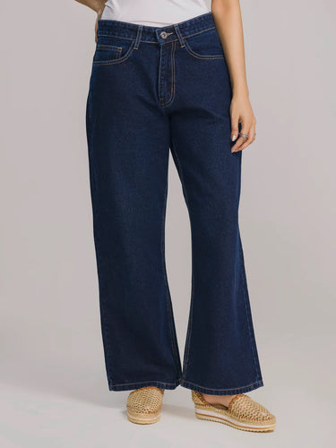Off-Axis Wide Leg Denim in Indigo Blue, image 1