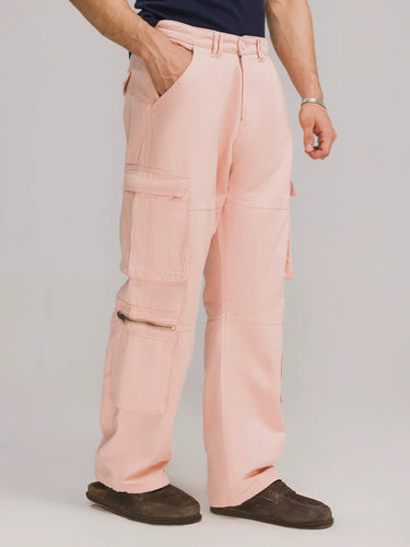 Desert Rose Utility Cargo in Pastel Peach-Pink, image 2