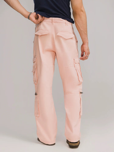 Desert Rose Utility Cargo in Pastel Peach-Pink, image 4