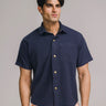 Inkwell Flannel Boxy Shirt in Neon Navy, image 1